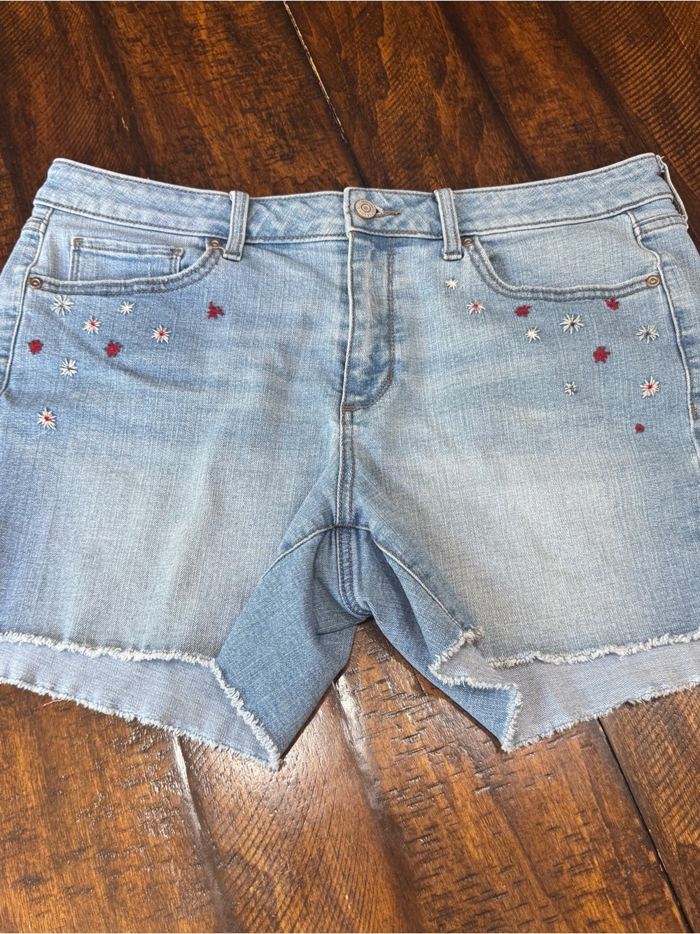 Sonoma Light Blue Frayed Hem Denim Shorts